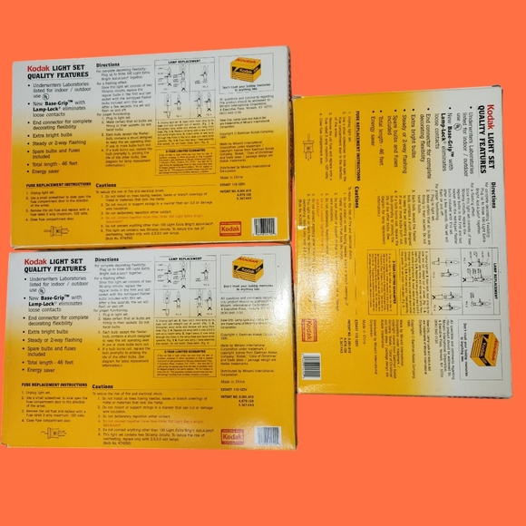 Kodak Colors of Christmas Holiday 3 Extra Bright 46" String Light Sets - Picture 3 of 8